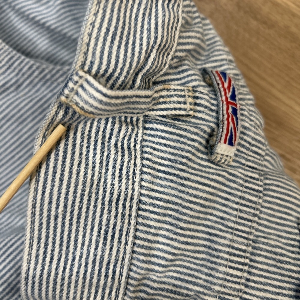 Britannia Women's Jeans *Vintage  Size 14 Pinstripe Railroad Mom Pant Hong Kong - Picture 15 of 16